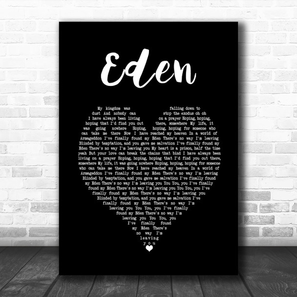 The Script Eden Black Heart Song Lyric Music Poster Print