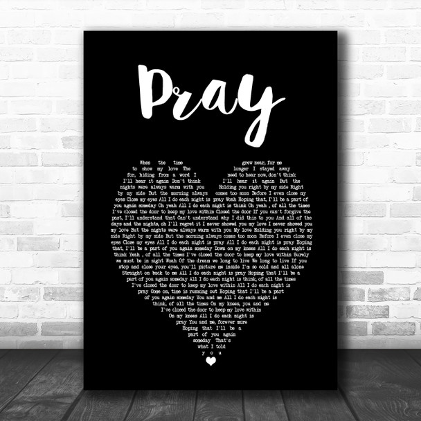 Take That Pray Black Heart Song Lyric Music Poster Print