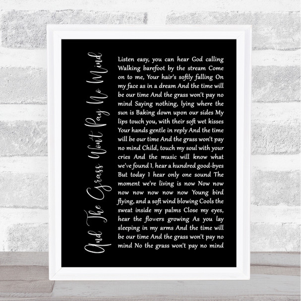 Elvis And The Grass Won't Pay No Mind Black Script Song Lyric Music Poster Print