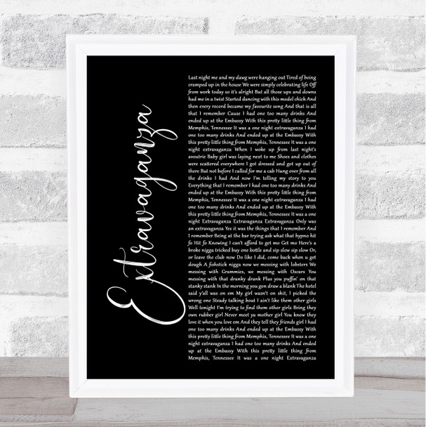 Jamie Foxx Extravaganza Black Script Song Lyric Music Poster Print