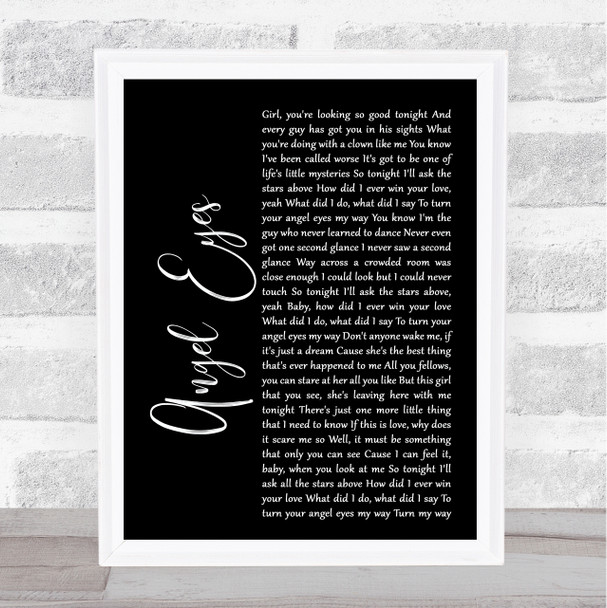 The Jeff Healey Band Angel Eyes Black Script Song Lyric Music Poster Print