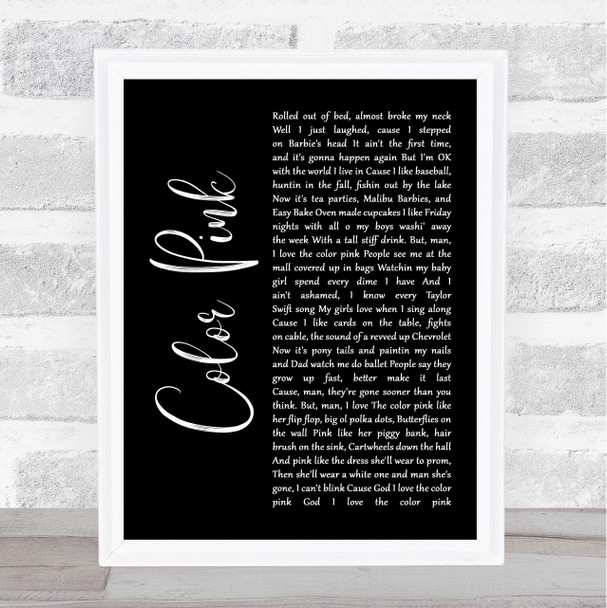 Walker McGurie Color Pink Black Script Song Lyric Music Poster Print