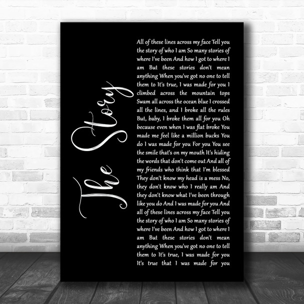 Brandi Carlile The Story Black Script Song Lyric Music Poster Print