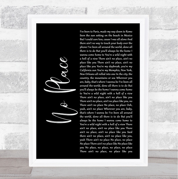 Backstreet Boys No Place Black Script Song Lyric Music Poster Print