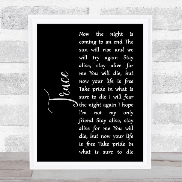 twenty one pilots Truce Black Script Song Lyric Music Poster Print