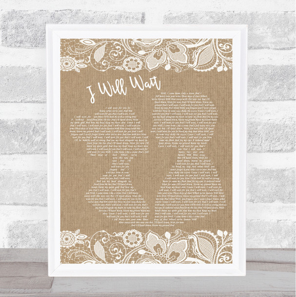 Mumford & Sons I Will Wait Burlap & Lace Song Lyric Music Poster Print