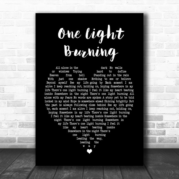 Richie Sambora One Light Burning Black Heart Song Lyric Music Wall Art Print