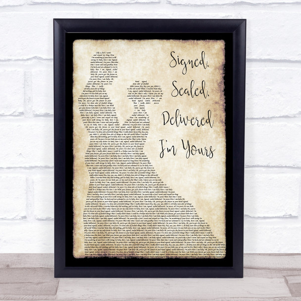 Stevie Wonder Signed, Sealed, Delivered I'm Yours Man Lady Dancing Lyric Music Poster Print Stevie Wonder Signed, Sealed, Delivered I'm Yours Man Lady Dancing Lyric Music Poster Print