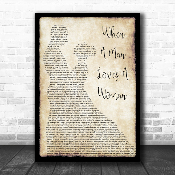 Percy Sledge When A Man Loves A Woman Man Lady Dancing Song Lyric Music Poster Print