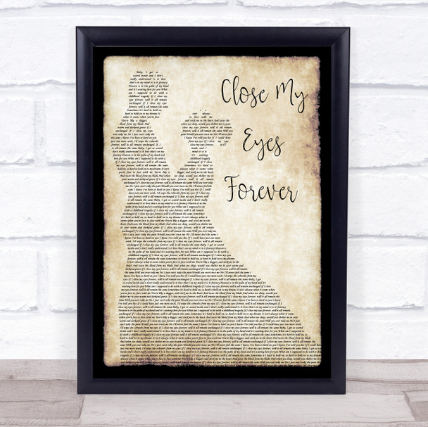 Valen Ozzy Osbourne and Lita Ford Close my eyes forever Man Lady Dancing Lyric Music Poster Print
