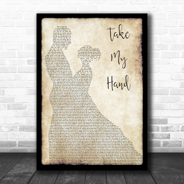 Picture This Take My Hand Man Lady Dancing Song Lyric Music Poster Print