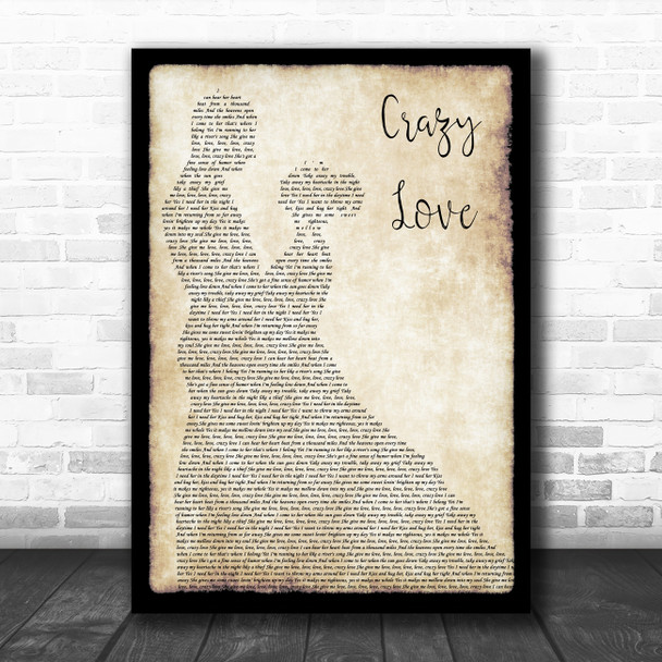 Van Morrison Crazy Love Man Lady Dancing Song Lyric Music Poster Print