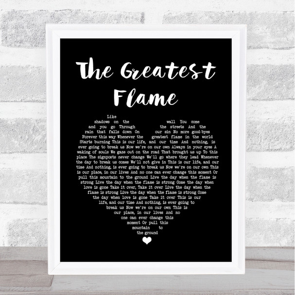 Runrig The Greatest Flame Black Heart Song Lyric Music Wall Art Print