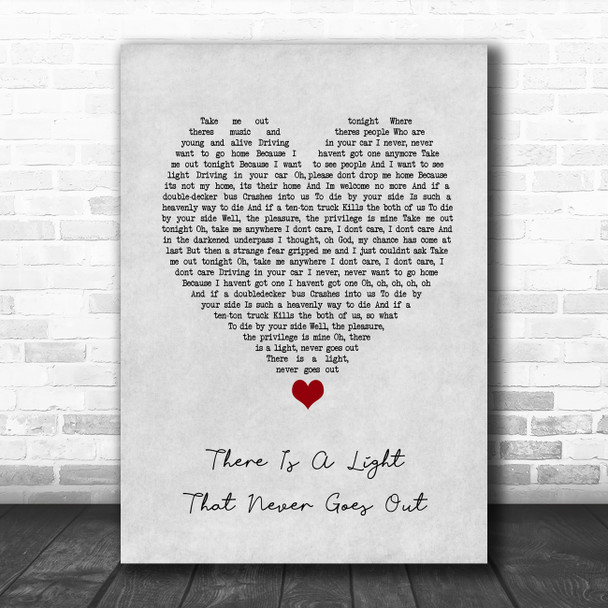 The Courtneers There Is A Light That Never Goes Out Grey Heart Song Lyric Music Poster Print