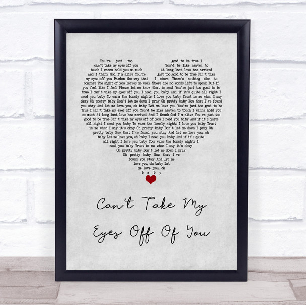 Lauryn Hill Can't Take My Eyes Off Of You Grey Heart Song Lyric Music Poster Print