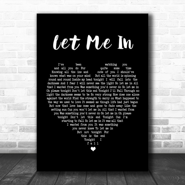 Save Ferris Let Me In Black Heart Song Lyric Music Wall Art Print