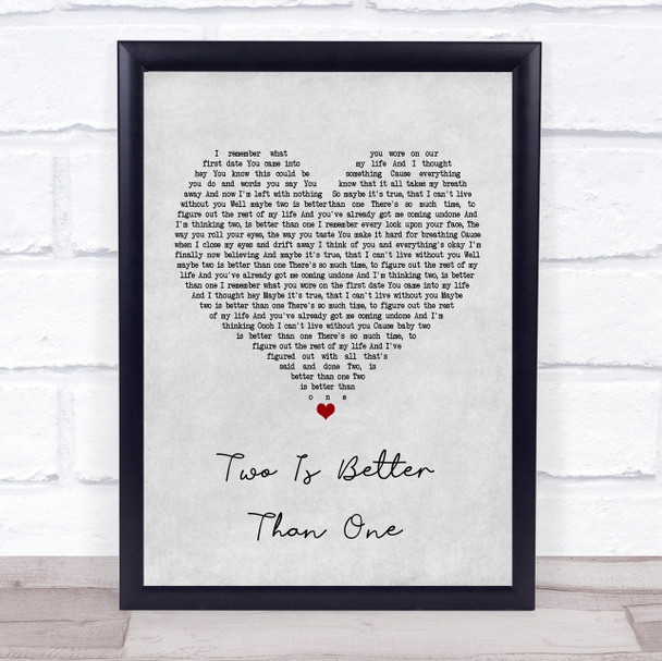 Boys Like Girls Two Is Better Than One Grey Heart Song Lyric Music Poster Print