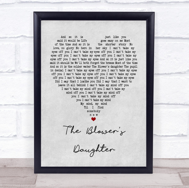 Damien Rice The Blower's Daughter Grey Heart Song Lyric Music Poster Print