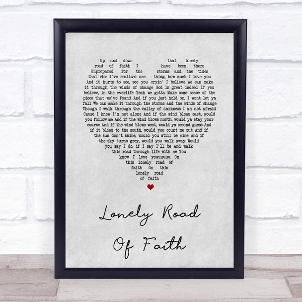 Kid Rock Lonely Road Of Faith Grey Heart Song Lyric Music Poster Print