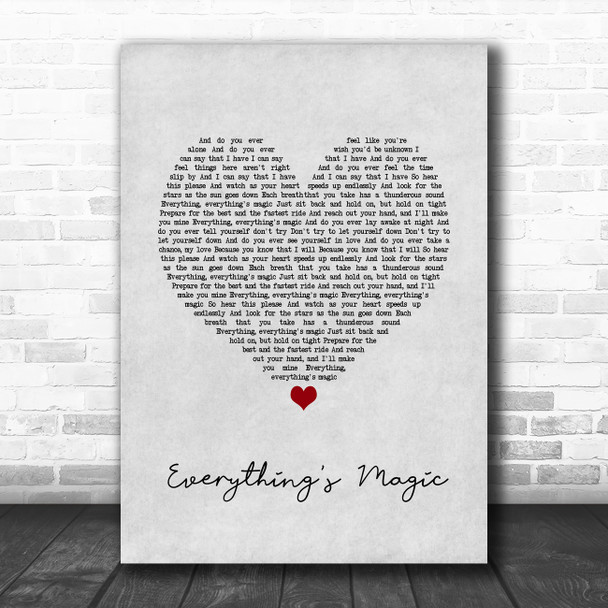 Angels & Airwaves Everything's Magic Grey Heart Song Lyric Music Poster Print