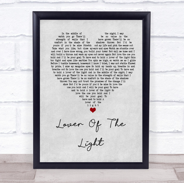 Mumford & Sons Lover Of The Light Grey Heart Song Lyric Music Poster Print