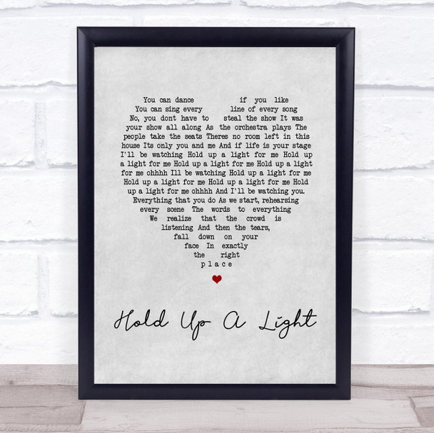 Take That Hold Up A Light Grey Heart Song Lyric Music Poster Print
