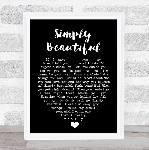 Simply Beautiful Al Green Black Heart Song Lyric Music Wall Art Print