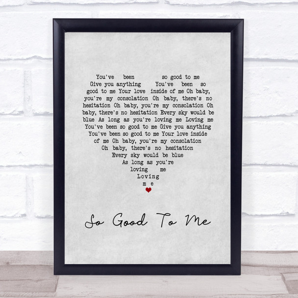 Chris Malinchak So Good To Me Grey Heart Song Lyric Music Poster Print