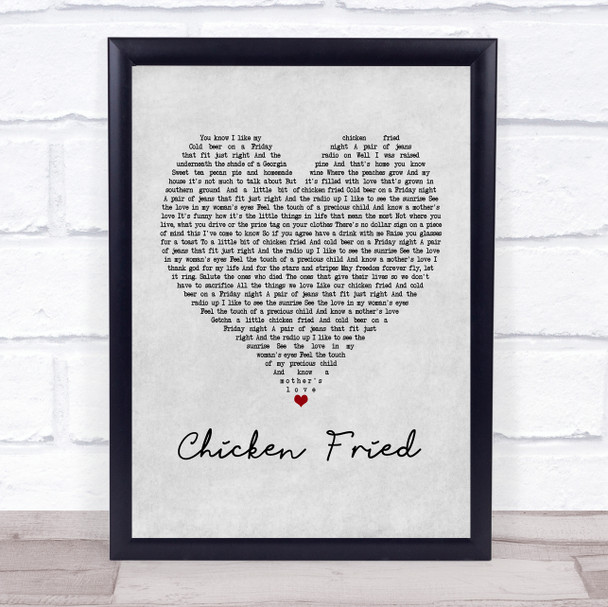 Zac Brown Band Chicken Fried Grey Heart Song Lyric Music Poster Print