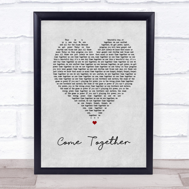 Primal Scream Come Together Grey Heart Song Lyric Music Poster Print