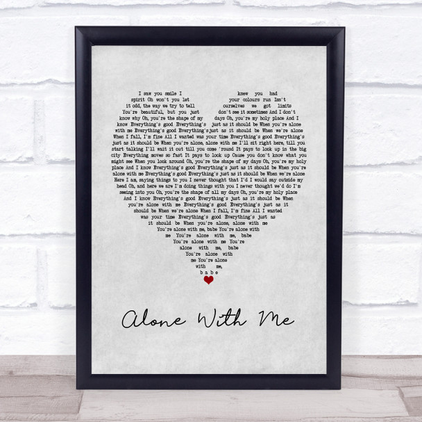 Vance Joy Alone With Me Grey Heart Song Lyric Music Poster Print