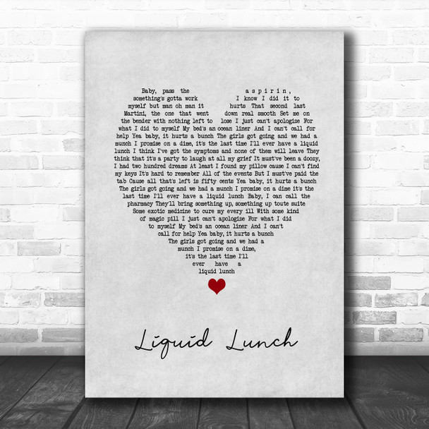 Caro Emerald Liquid Lunch Grey Heart Song Lyric Music Poster Print