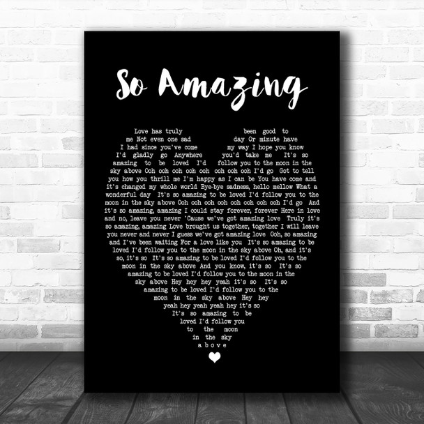 So Amazing Luther Vandross Black Heart Song Lyric Music Wall Art Print