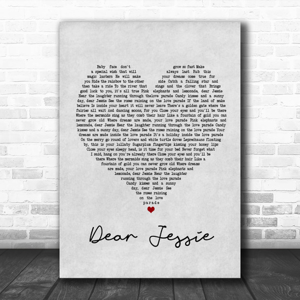 Madonna Dear Jessie Grey Heart Song Lyric Music Poster Print