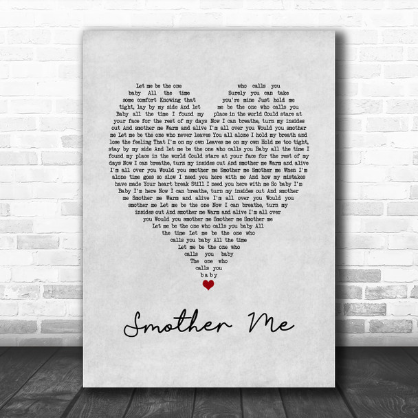 The Used Smother Me Grey Heart Song Lyric Music Poster Print