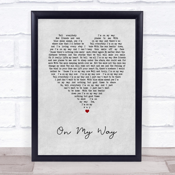 Phil Collins On My Way Grey Heart Song Lyric Music Poster Print