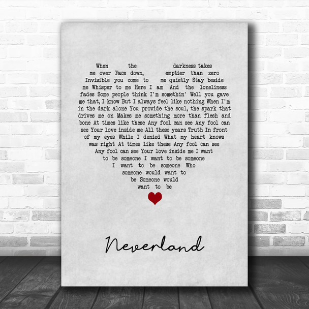Marillion Neverland Grey Heart Song Lyric Music Poster Print