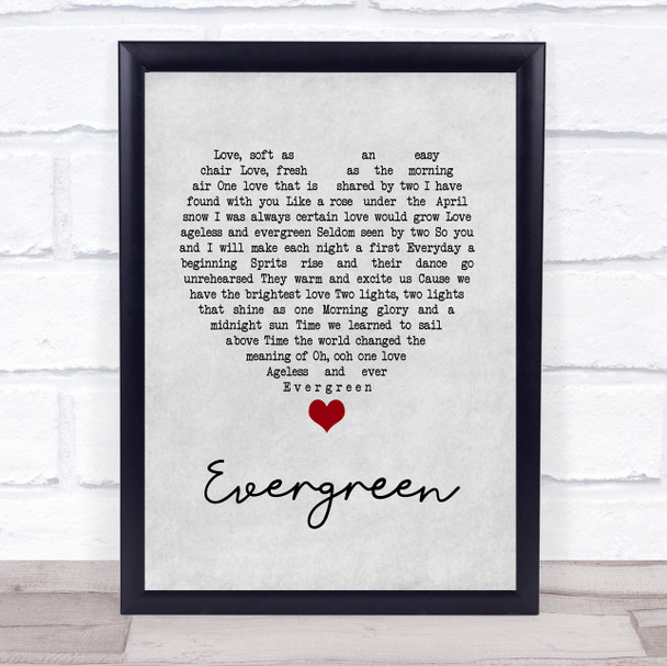 Luther Vandross Evergreen Grey Heart Song Lyric Music Poster Print