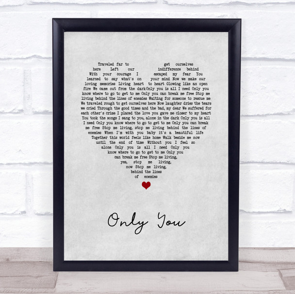 Jack Savoretti Only You Grey Heart Song Lyric Music Poster Print