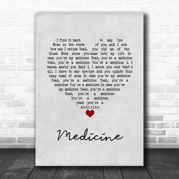 The 1975 Medicine Grey Heart Song Lyric Music Poster Print The 1975 Medicine Grey Heart Song Lyric Music Poster Print