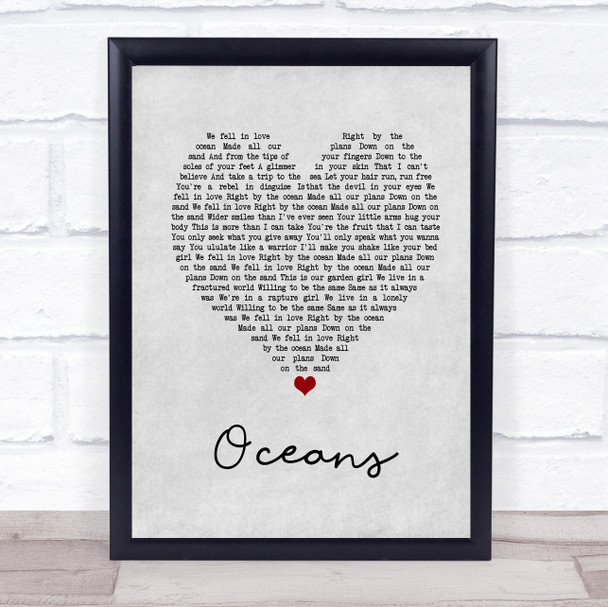 Coasts Oceans Grey Heart Song Lyric Music Poster Print