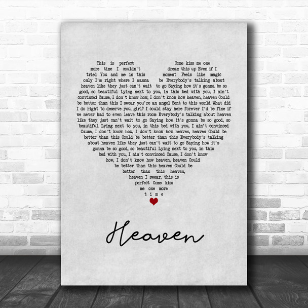 Kane Brown Heaven Grey Heart Song Lyric Music Poster Print
