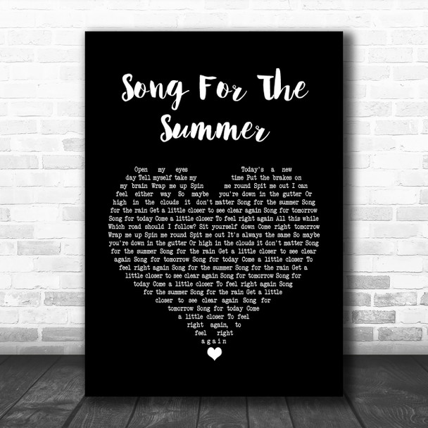 Stereophonics Song For The Summer Black Heart Song Lyric Music Wall Art Print