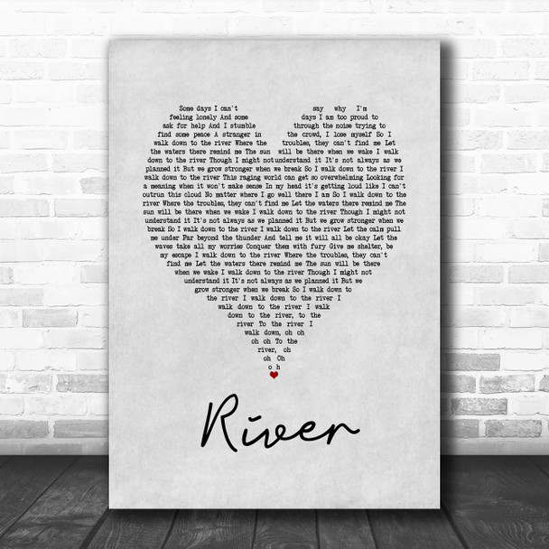 Josh Groban River Grey Heart Song Lyric Music Poster Print