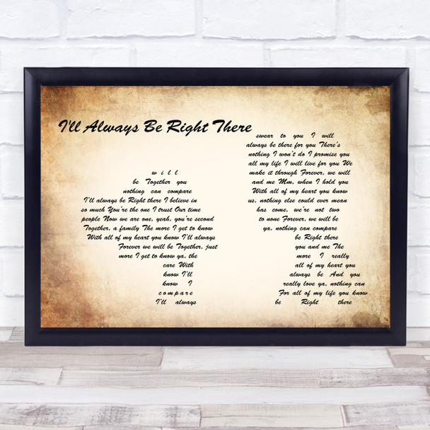 Bryan Adams I'll Always Be Right There Man Lady Couple Song Lyric Music Poster Print