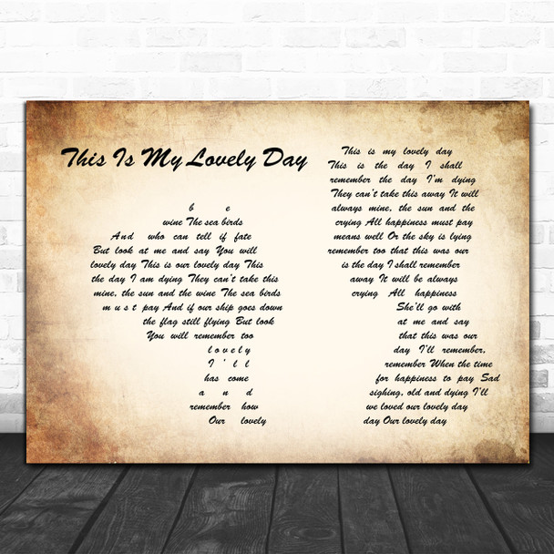 Frank Sinatra This Is My Lovely Day Man Lady Couple Song Lyric Music Poster Print