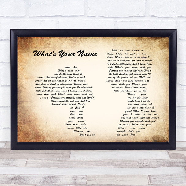 Lynyrd Skynyrd What's Your Name Man Lady Couple Song Lyric Music Poster Print