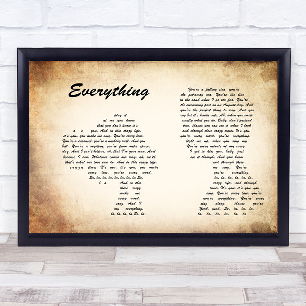 Michael Buble Everything Man Lady Couple Song Lyric Music Poster Print