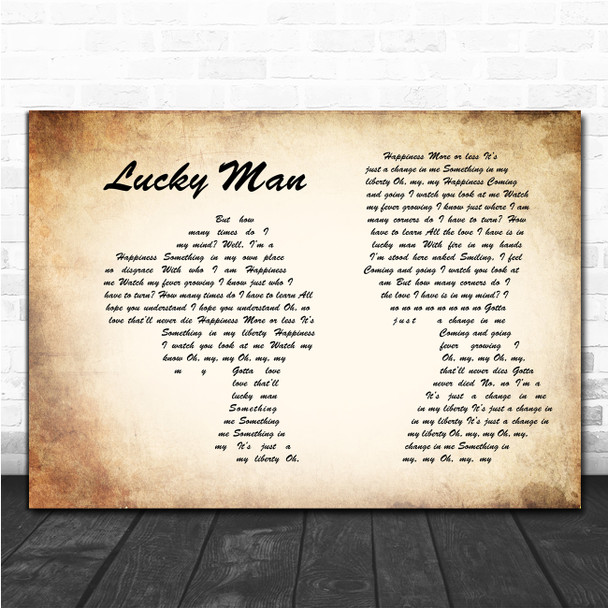 richard ashcroft Lucky Man Man Lady Couple Song Lyric Music Poster Print