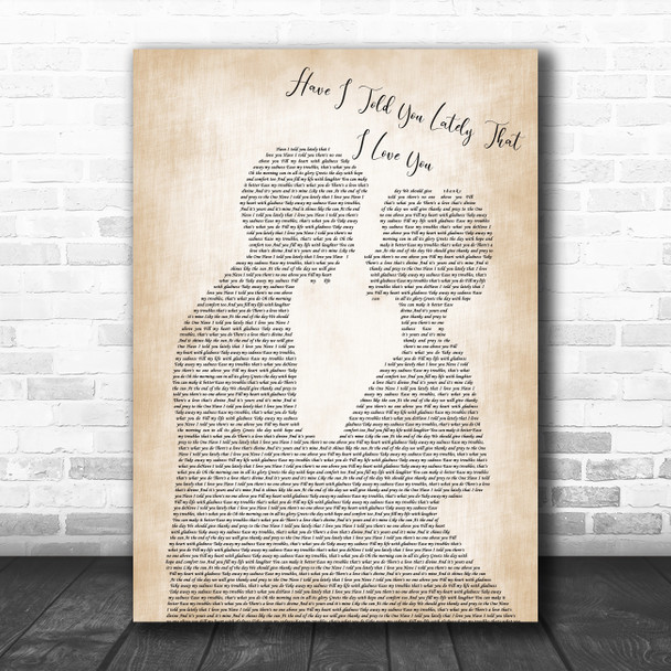 Van Morrison Have I Told You Lately That I Love You Man Lady Bride Lyric Music Poster Print